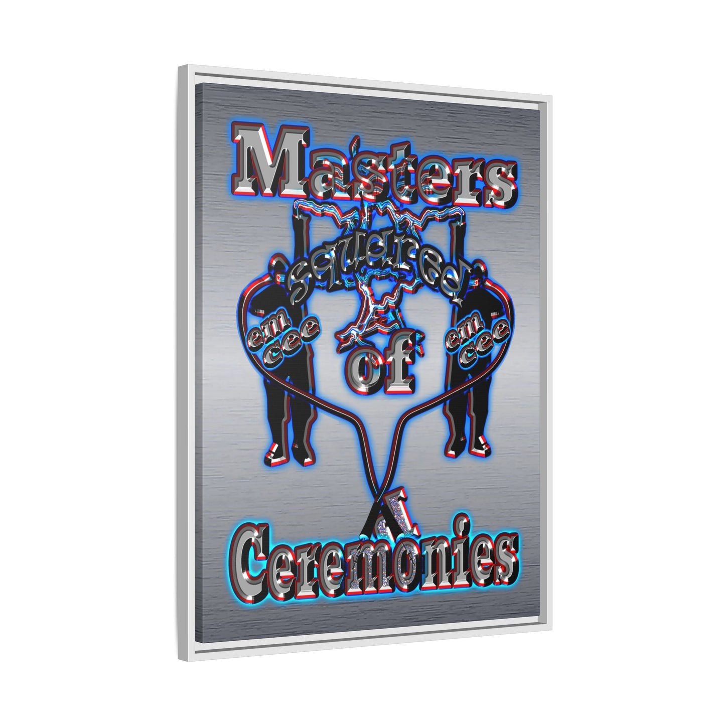 em cee squared - framed canvas art (brushed nickel)