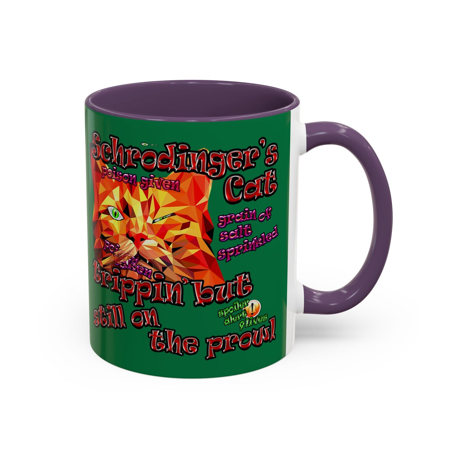 schrodinger's cat - Accent Mug (dark green)
