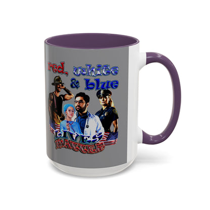 rw&b lives matter - Accent Mug (grey)