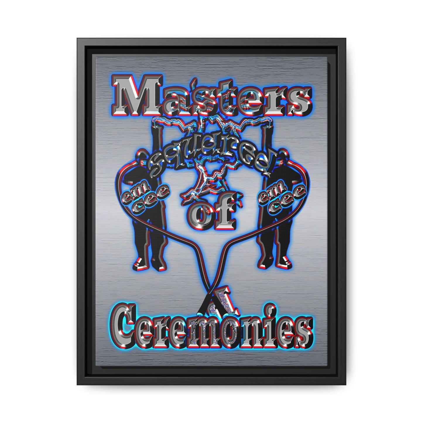 em cee squared - framed canvas art (brushed nickel)