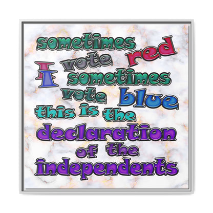 declaration of the independents - framed canvas art (white marble)