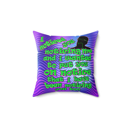 noticed you noticing - Spun Polyester Square Pillow - (purple wave)