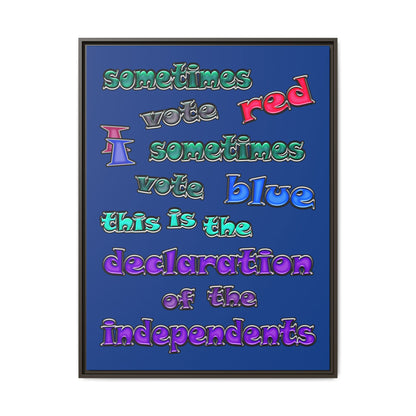 declaration of the independents - framed canvas art (dark blue)