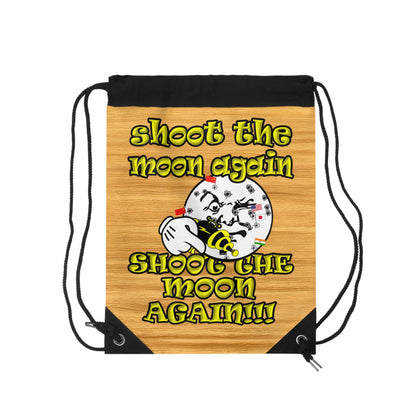 shoot the moon again - Drawstring Bag (butterscotch wood finish)