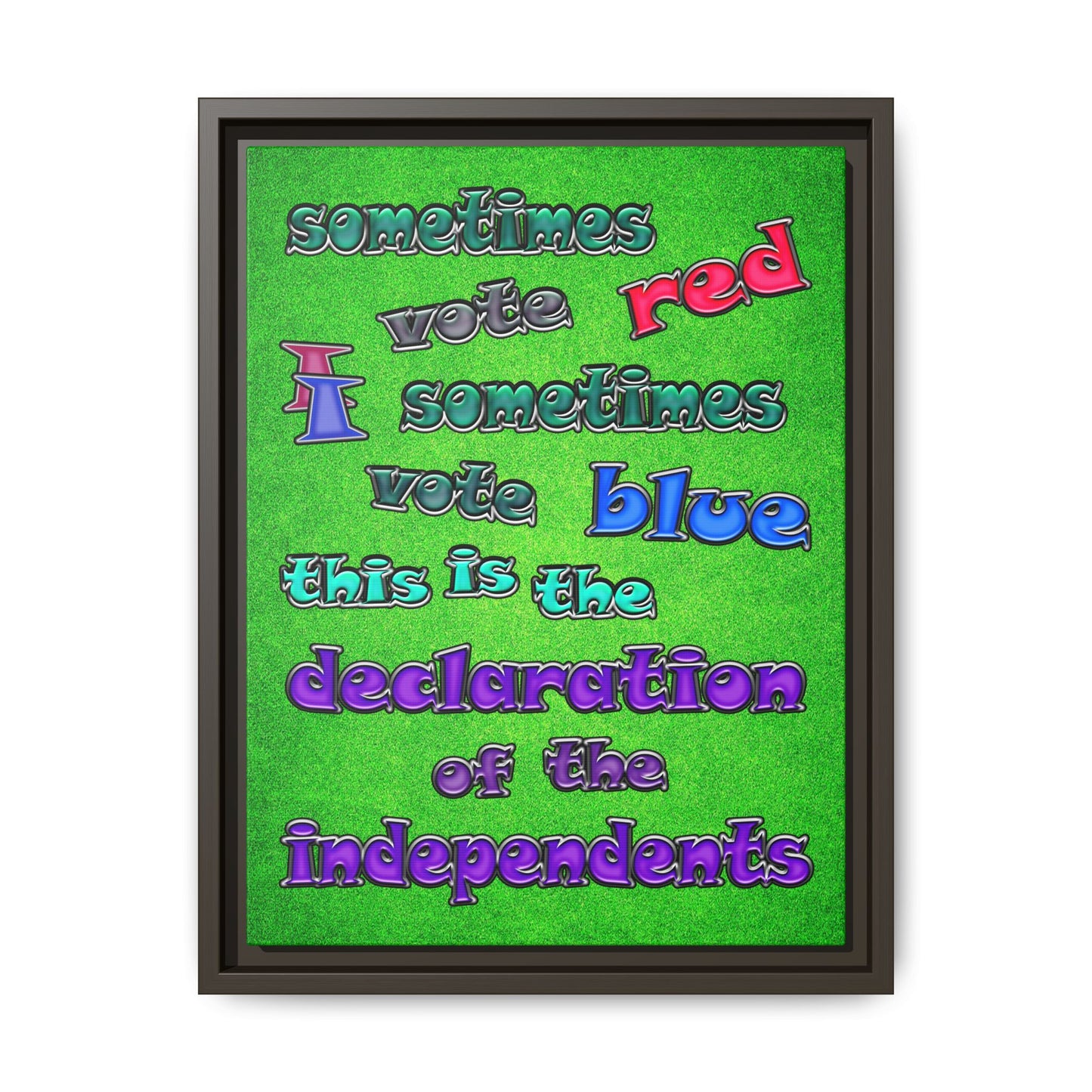 declaration of the independents - framed canvas art (green turf)