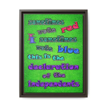 declaration of the independents - framed canvas art (green turf)