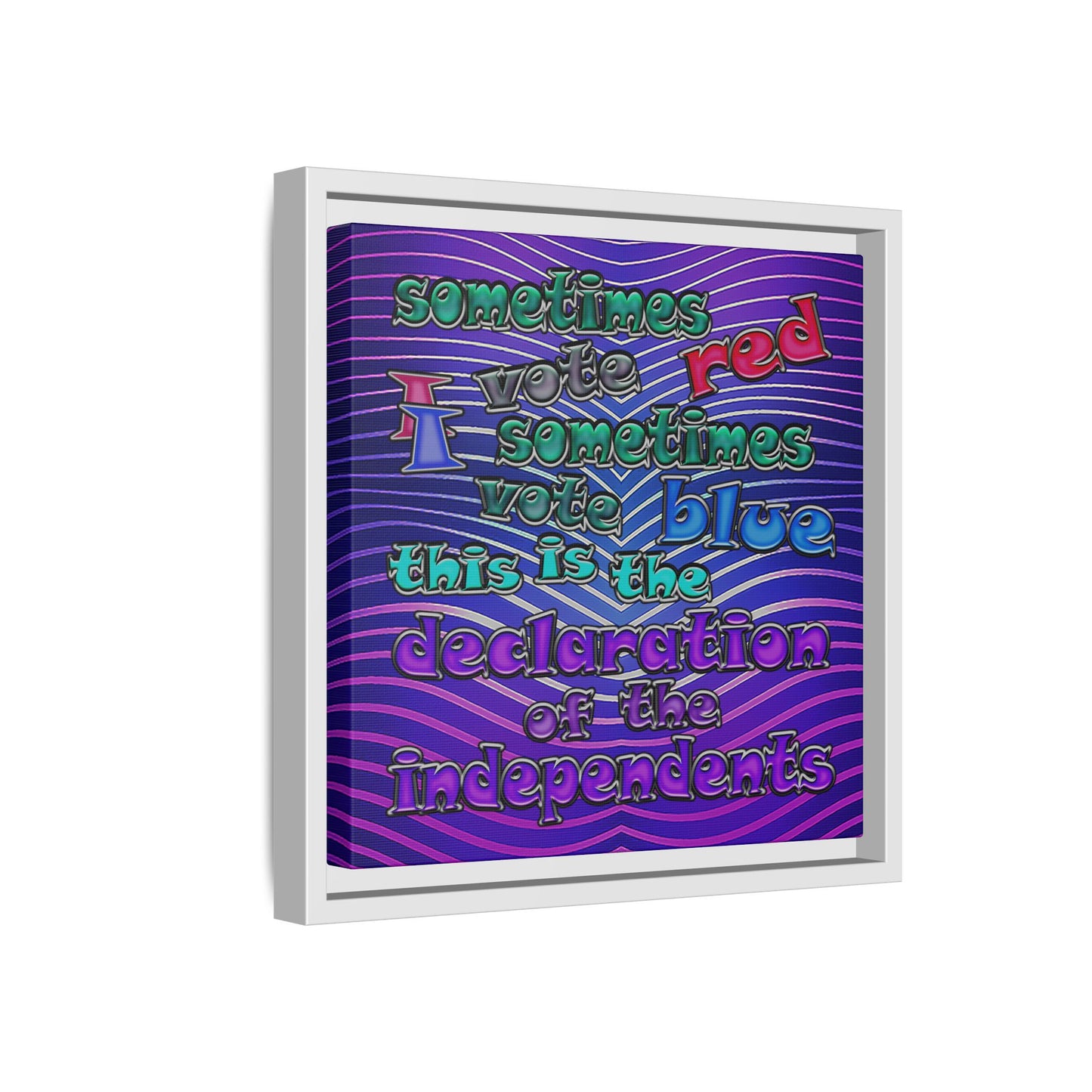 declaration of the independents - framed canvas art (purple wave)