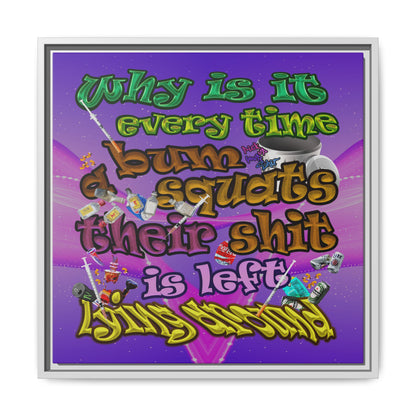the bum's shit - framed canvas art (purple-pink wave)