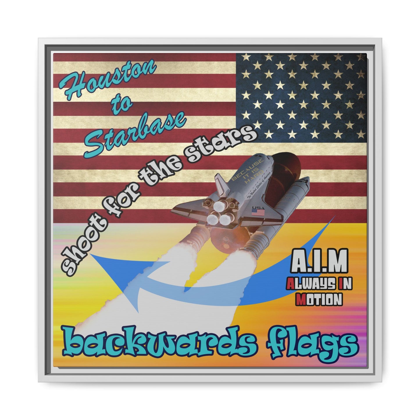shoot for the stars - framed canvas art (color blur)