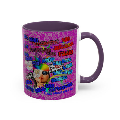 drop the beat - Accent Mug (pink swirl)