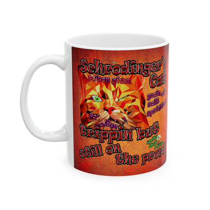 schrodinger's cat - White Mug (burnt orange)
