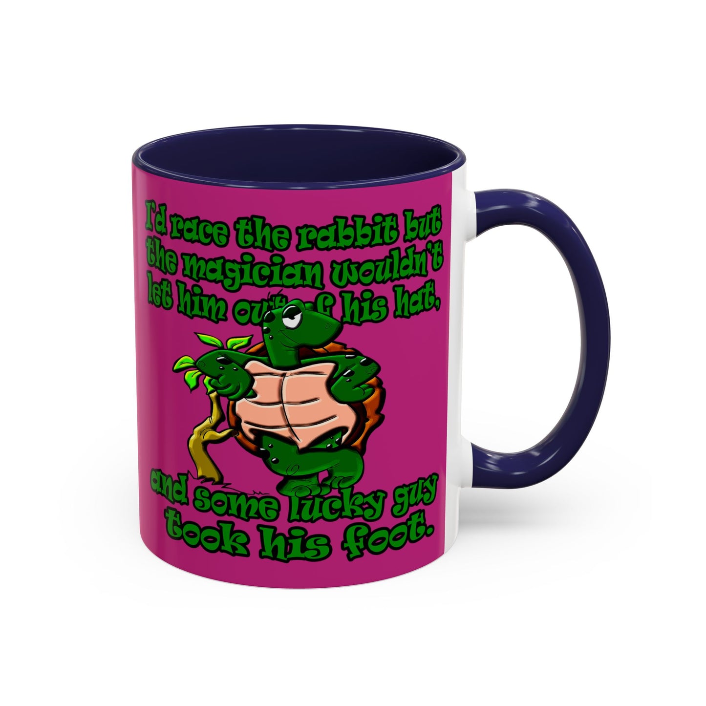 turtle race - Accent Mug (pink)