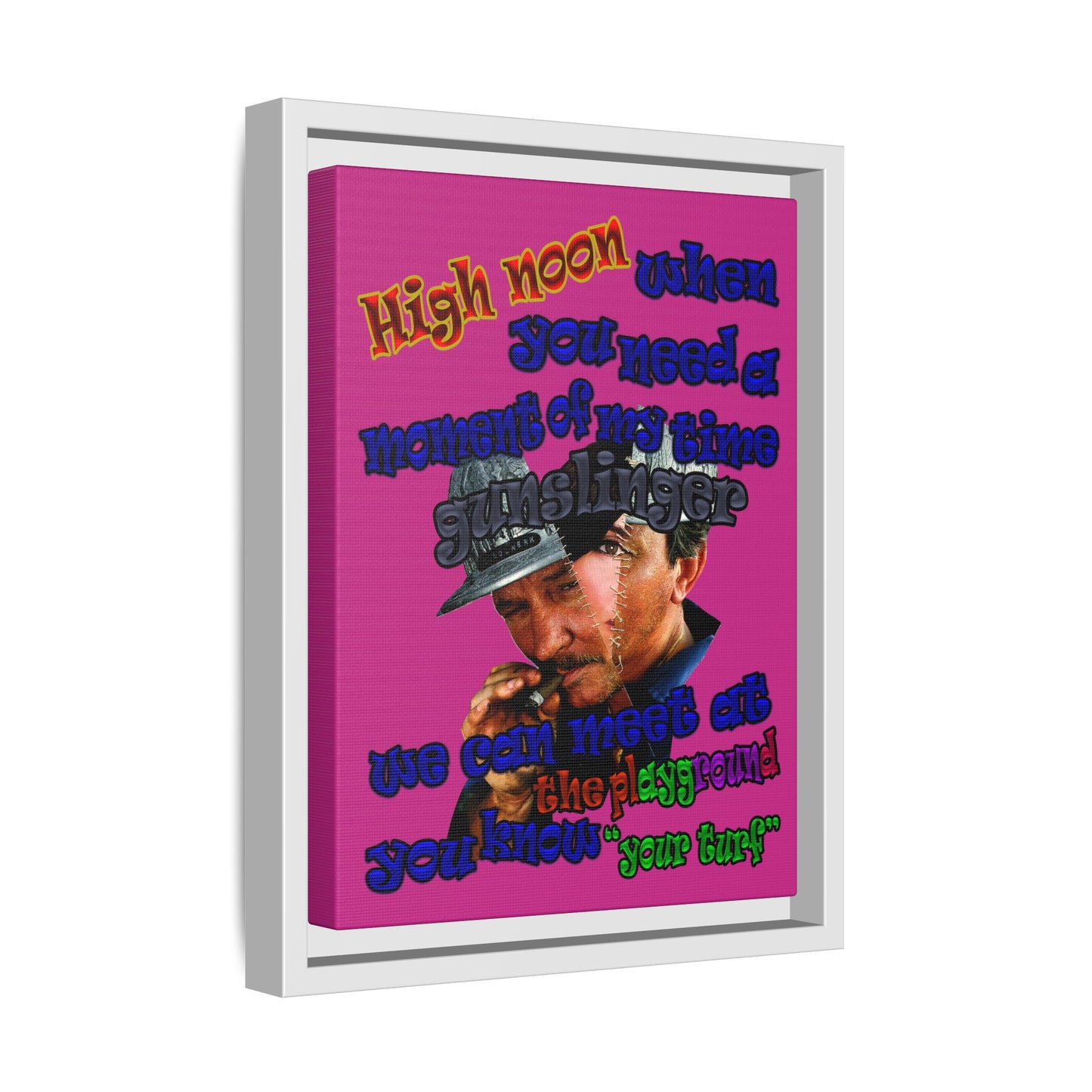 high noon - framed canvas art (pink)
