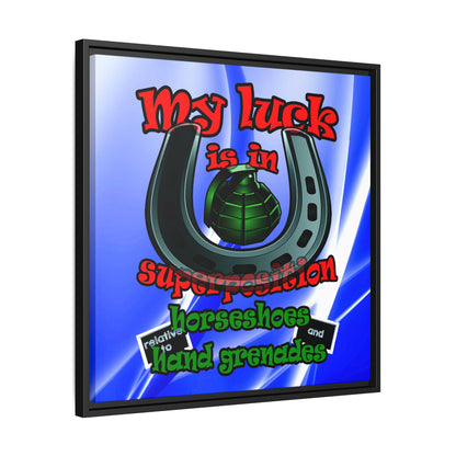 my luck - framed canvas art (blue-white wave)