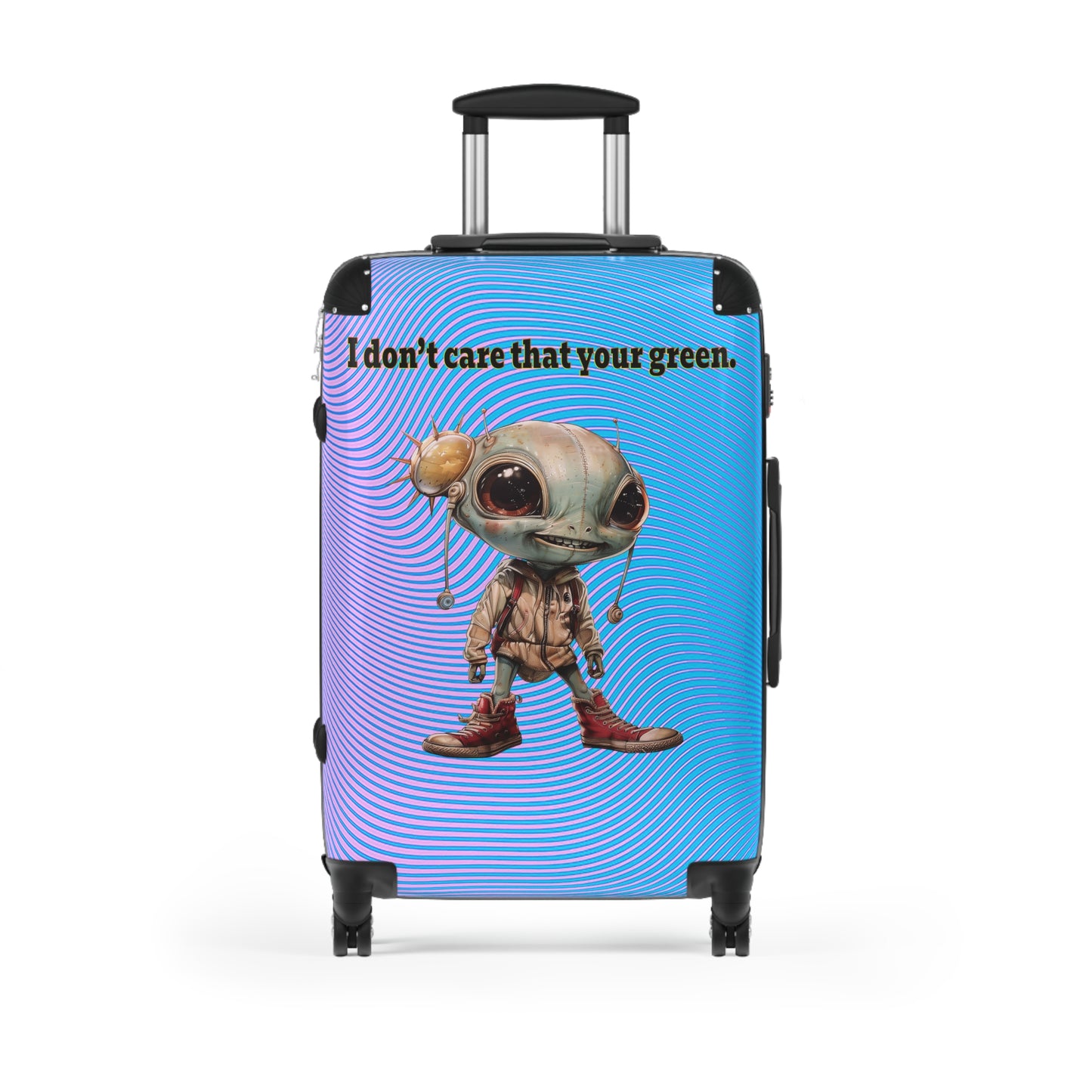 I don't care that your green - Suitcase (light blue-purple wave)