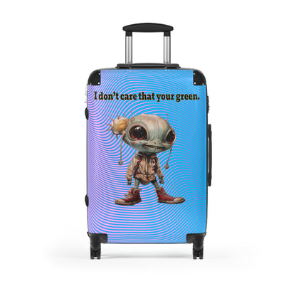I don't care that your green - Suitcase (light blue-purple wave)