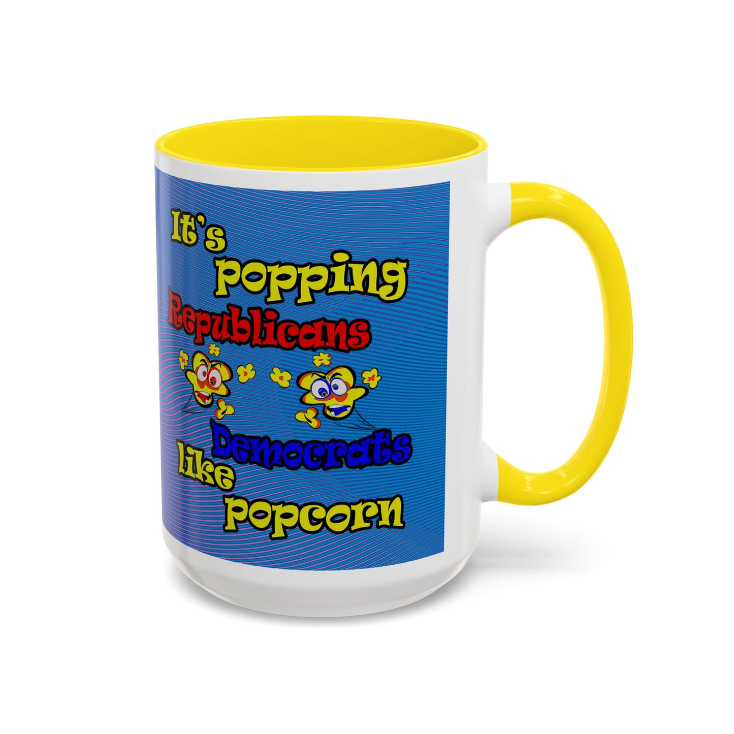 popping like popcorn - Accent Mug (light blue-purple wave)