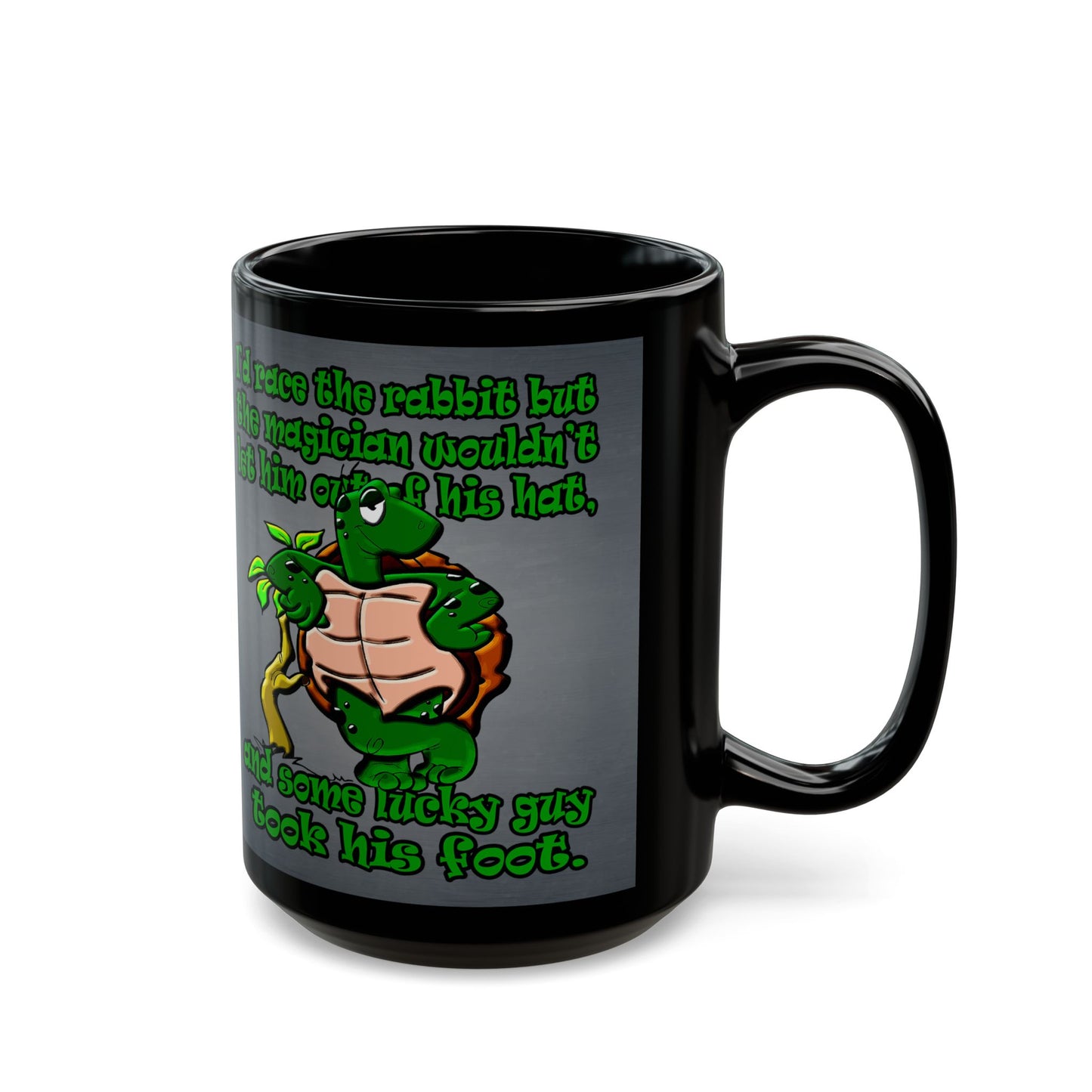 turtle race - Black Mug (grey-light grey)