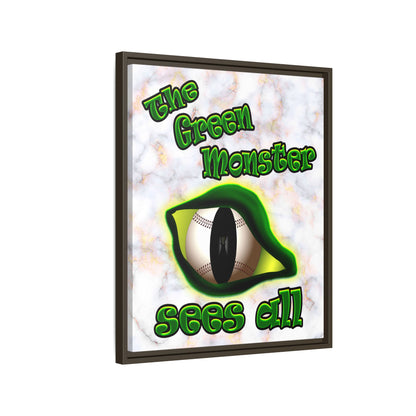green monster - framed canvas art (white marble)