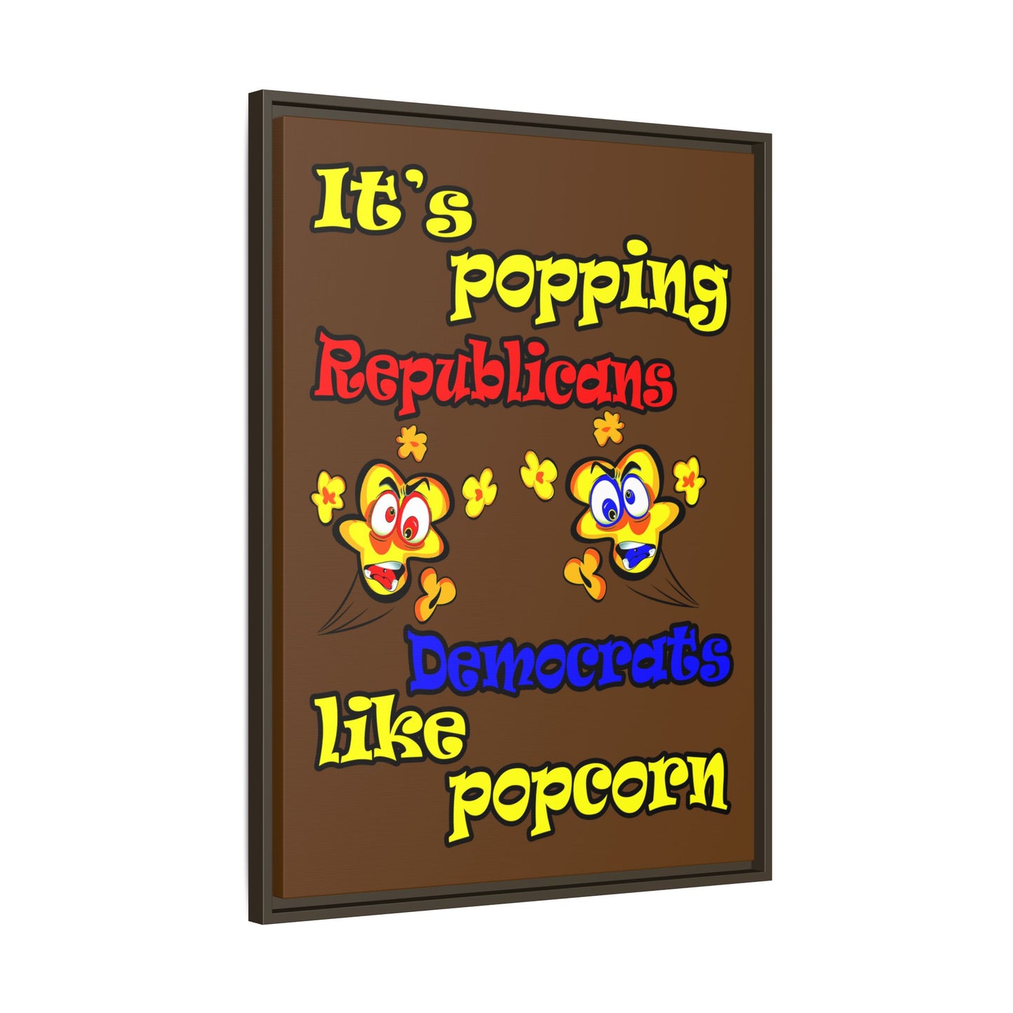 popping like popcorn - framed canvas art (brown)