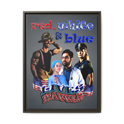 rw&b lives matter - framed canvas art (grey-light grey)