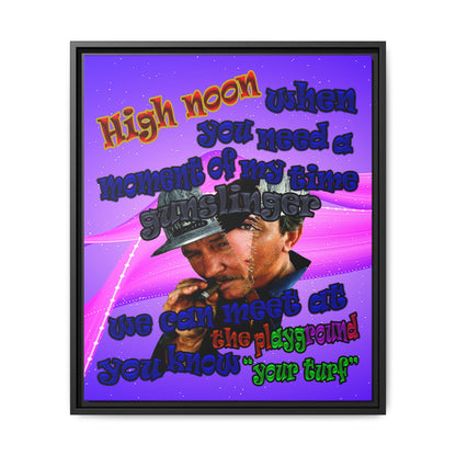 high noon - framed canvas art (purple-pink wave)