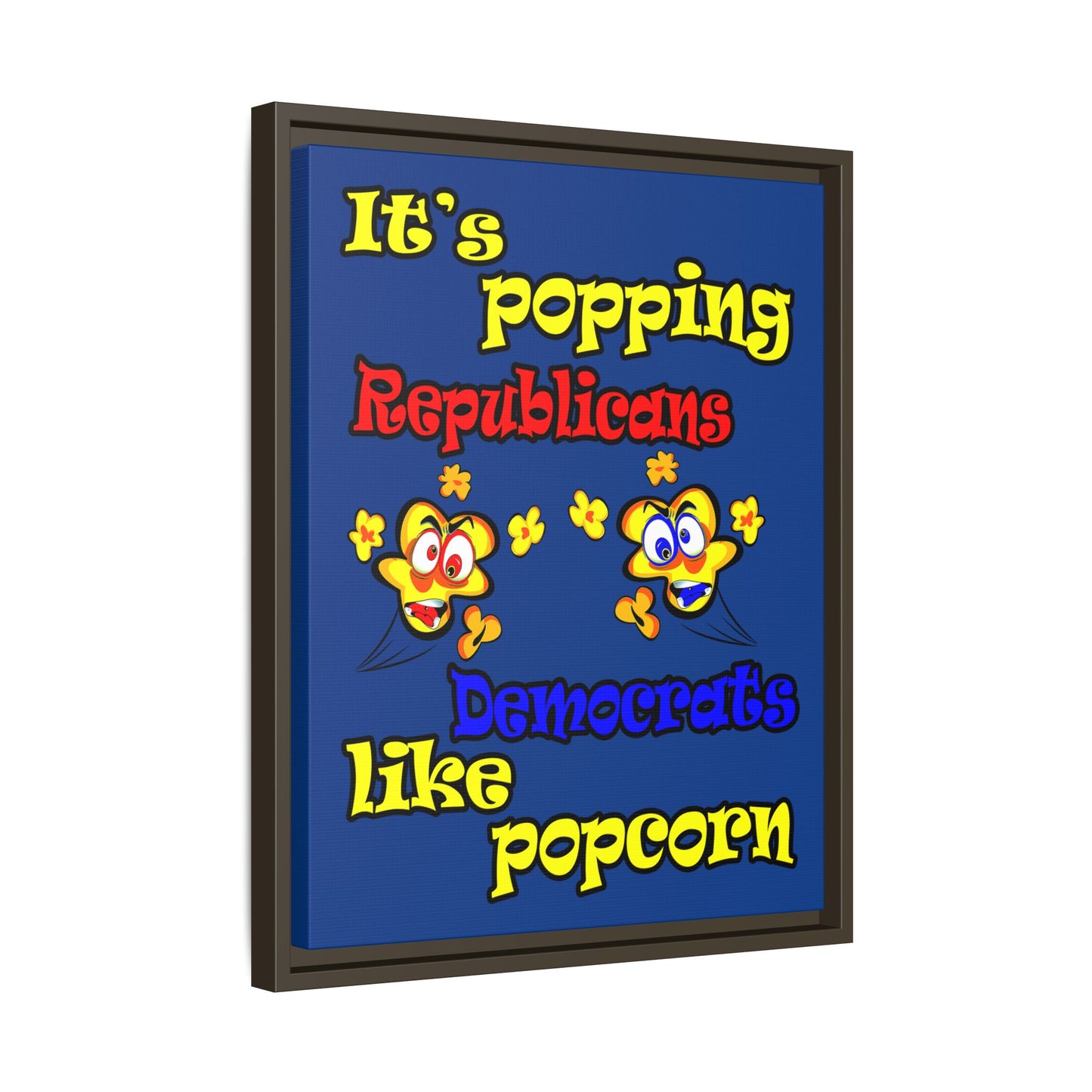 popping like popcorn - framed canvas art (dark blue)