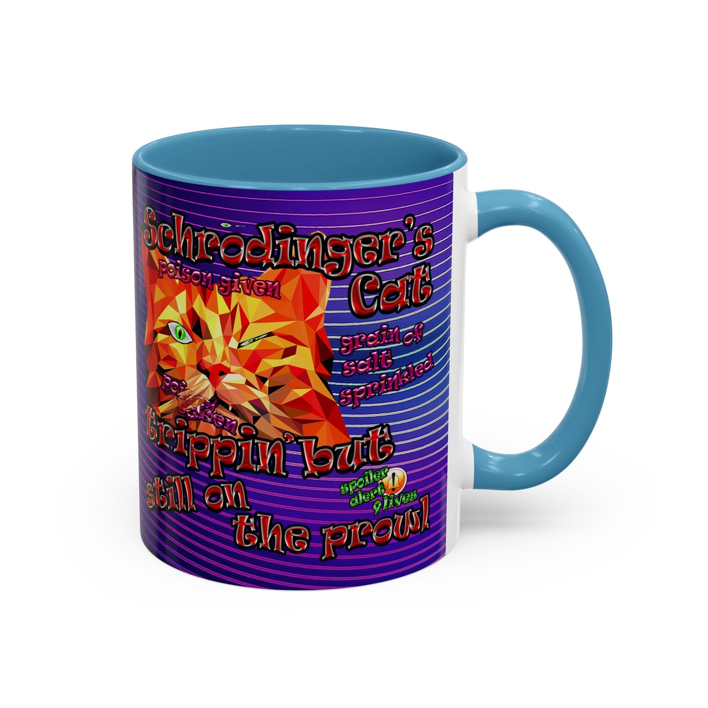 schrodinger's cat - Accent Mug (purple wave)