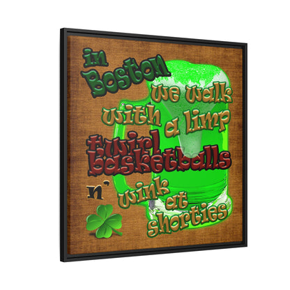 celtics logo - framed canvas art (brown papyrus)