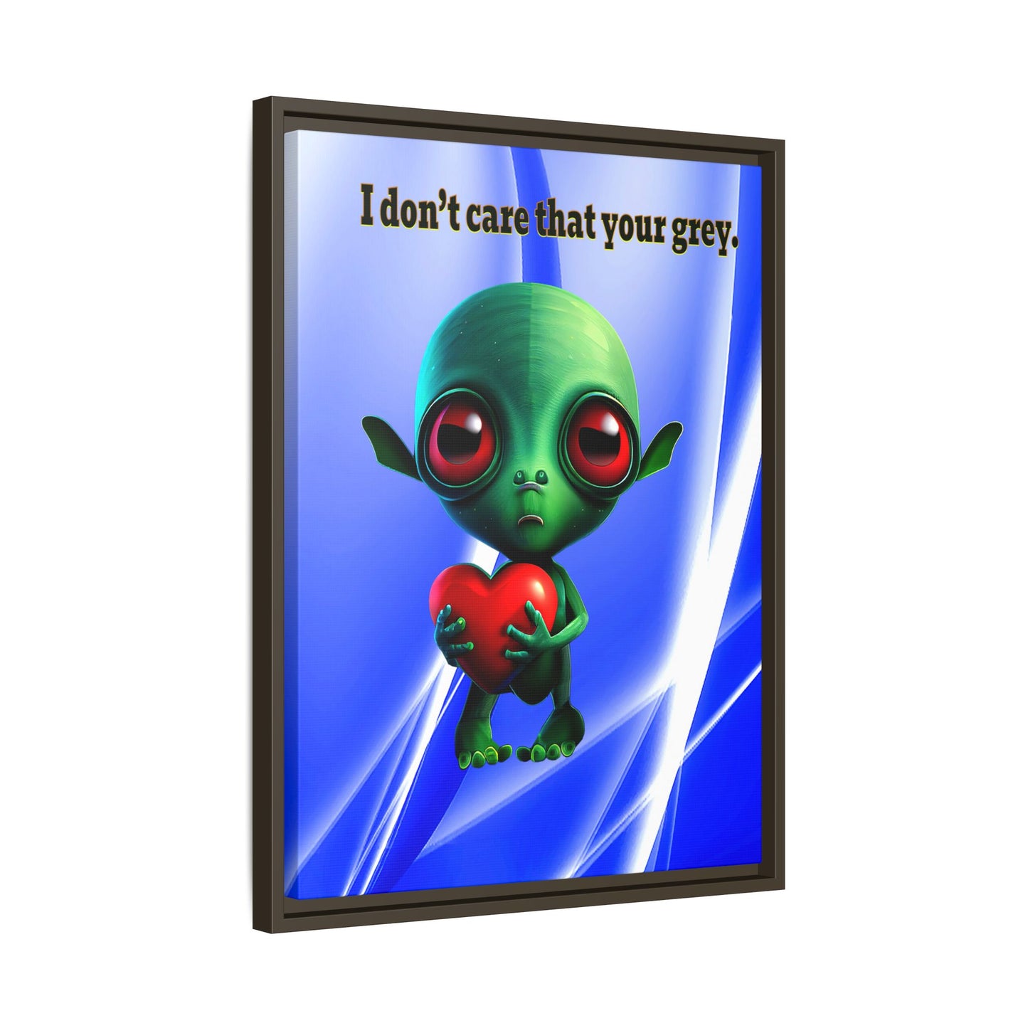 I don't care that your grey - framed canvas art (blue-white wave)