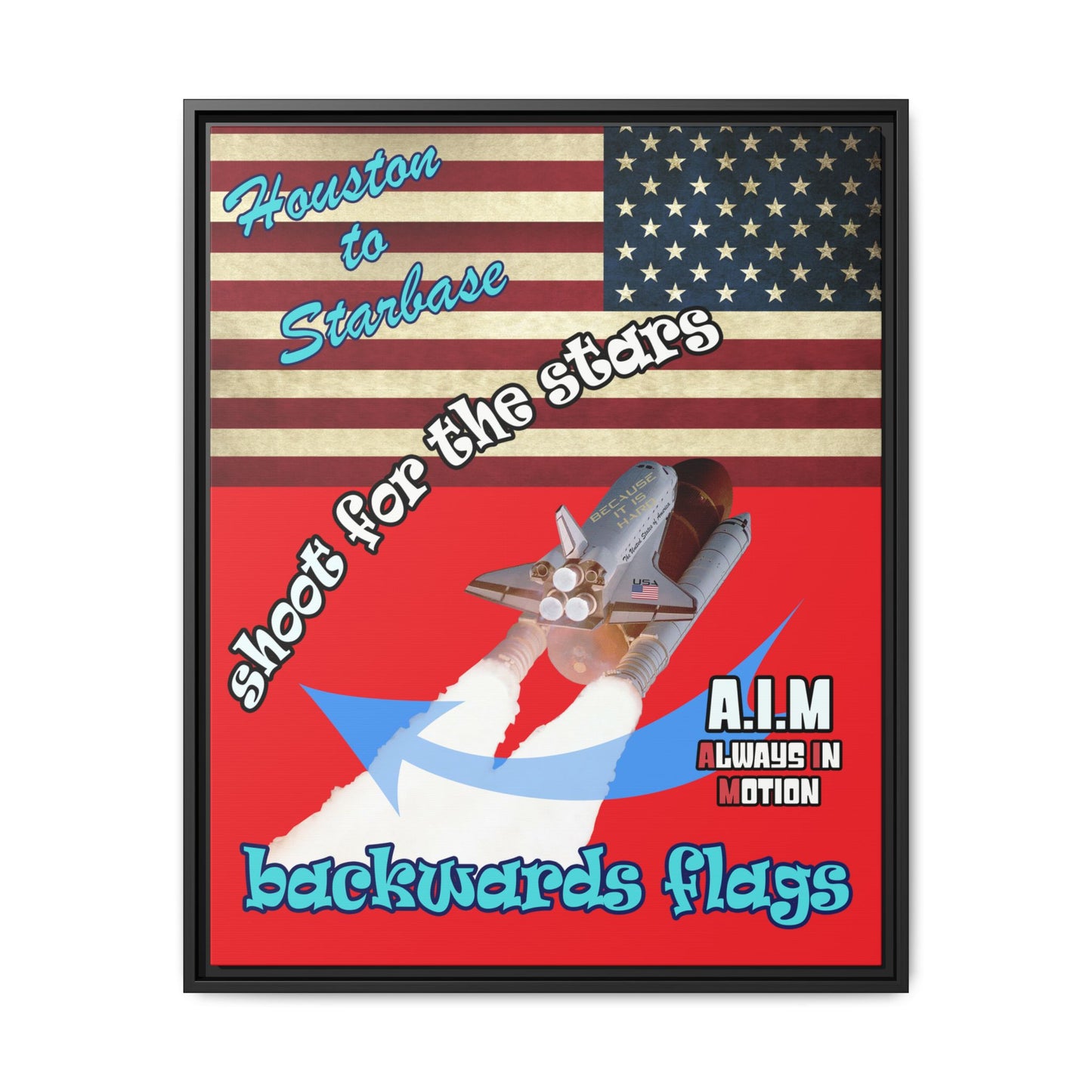 shoot for the stars - framed canvas art (red)