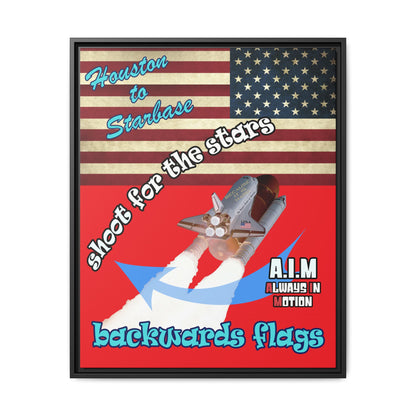 shoot for the stars - framed canvas art (red)