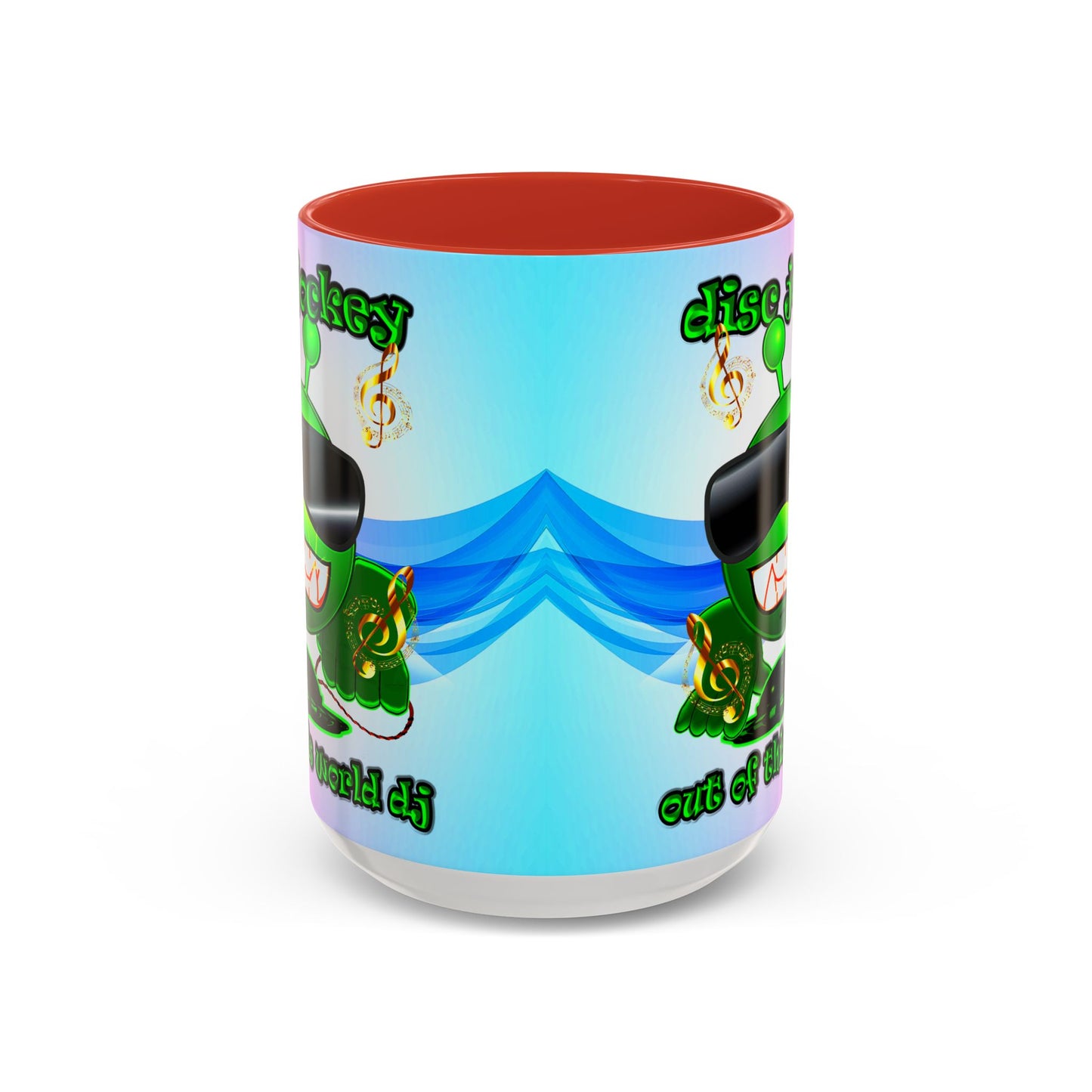 disc jockey - Accent Mug (light blue-pink wave)