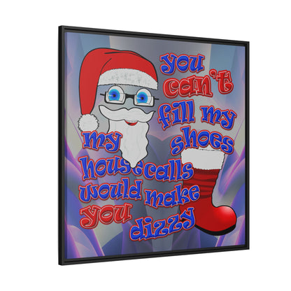 santa's shoes - framed canvas art (grey-pink wave)