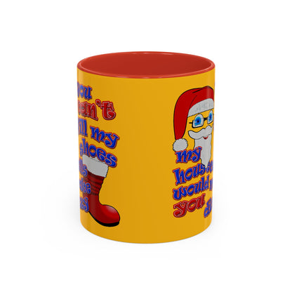 santa's shoes - Accent Mug (yellow)