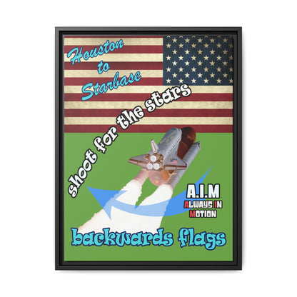 shoot for the stars - framed canvas art (green)