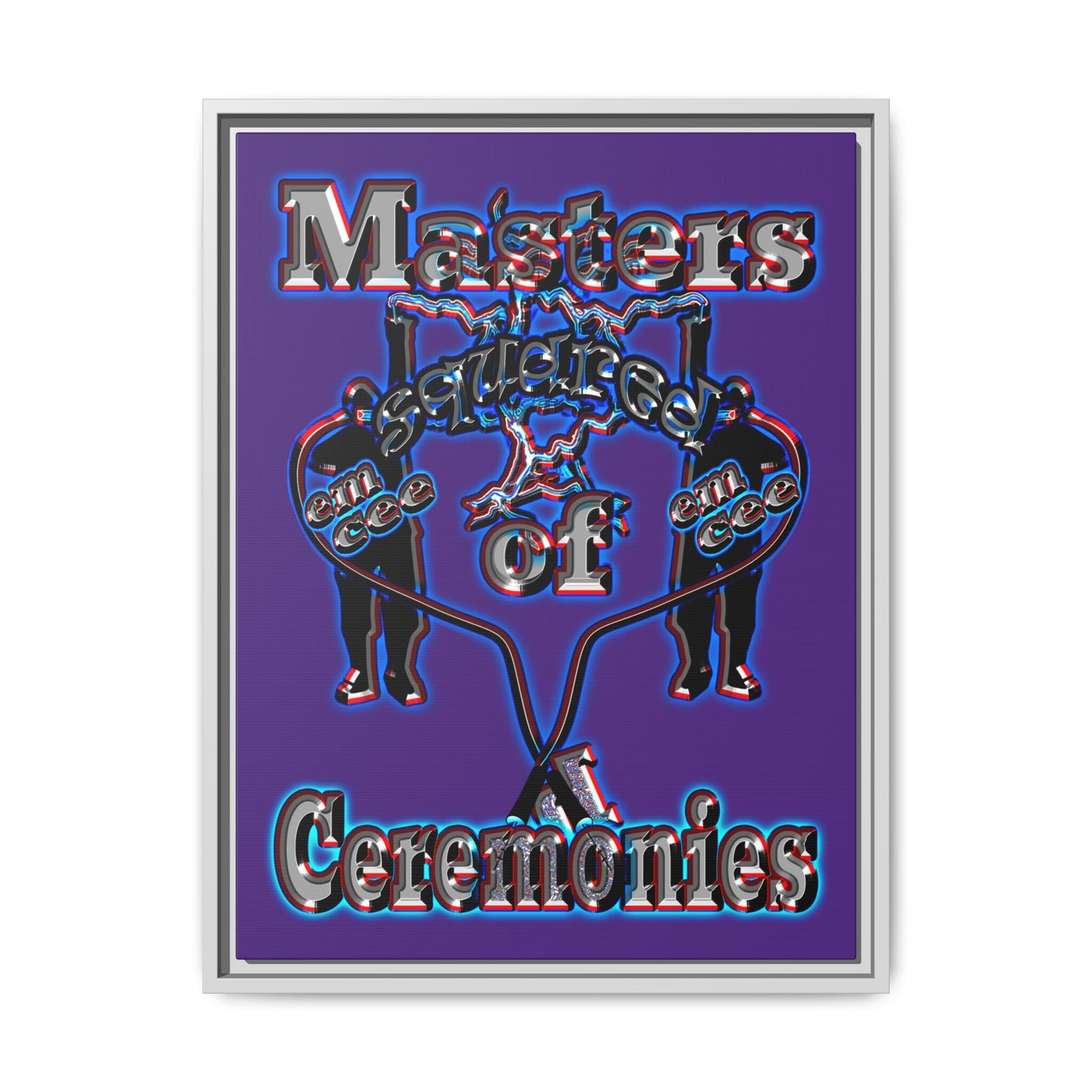 em cee squared - framed canvas art (purple)