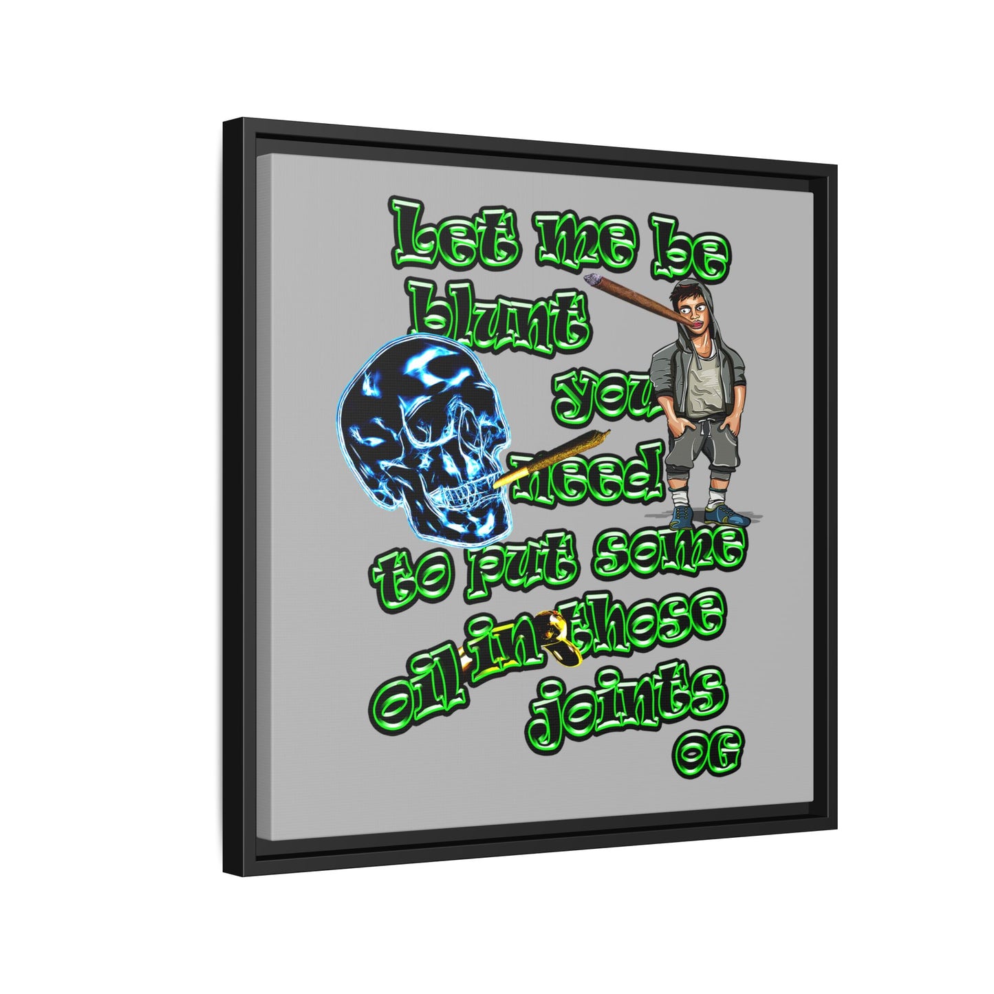 og - framed canvas art (light grey)