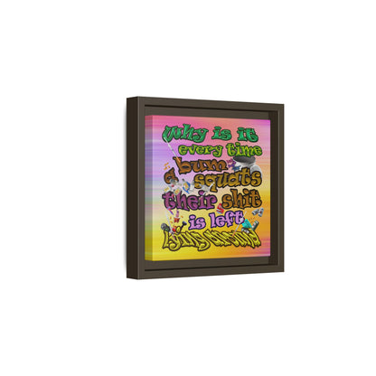the bum's shit - framed canvas art (color blur)
