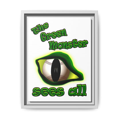 green monster - framed canvas art (white)