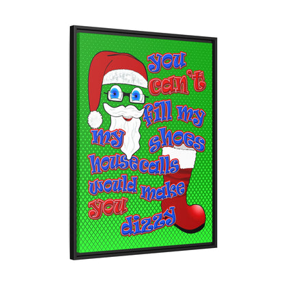 santa's shoes - framed canvas art (logo green)