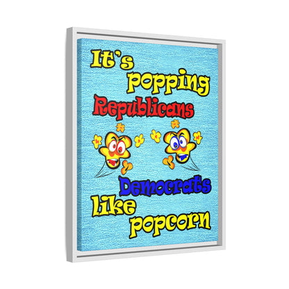 popping like popcorn - framed canvas art (faded dark blue)