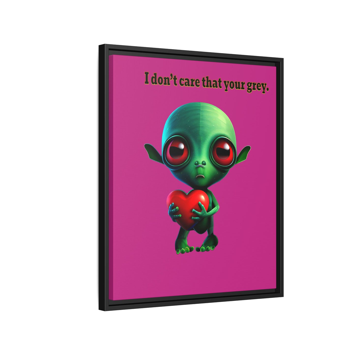 I don't care that your grey - framed canvas art (pink)