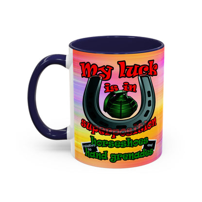 my luck - Accent Mug (color blur)