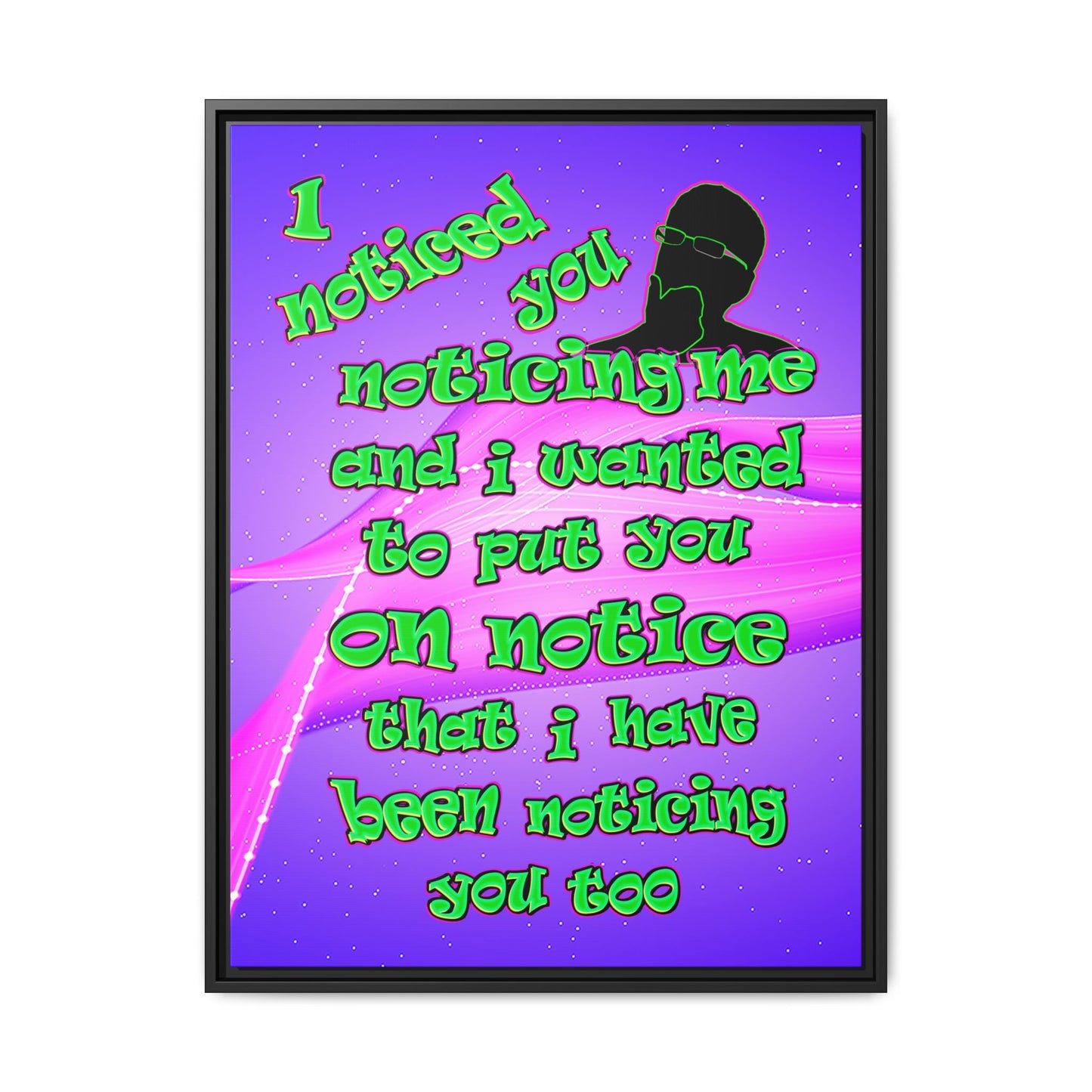 noticed you noticing - framed canvas art (purple-pink wave)
