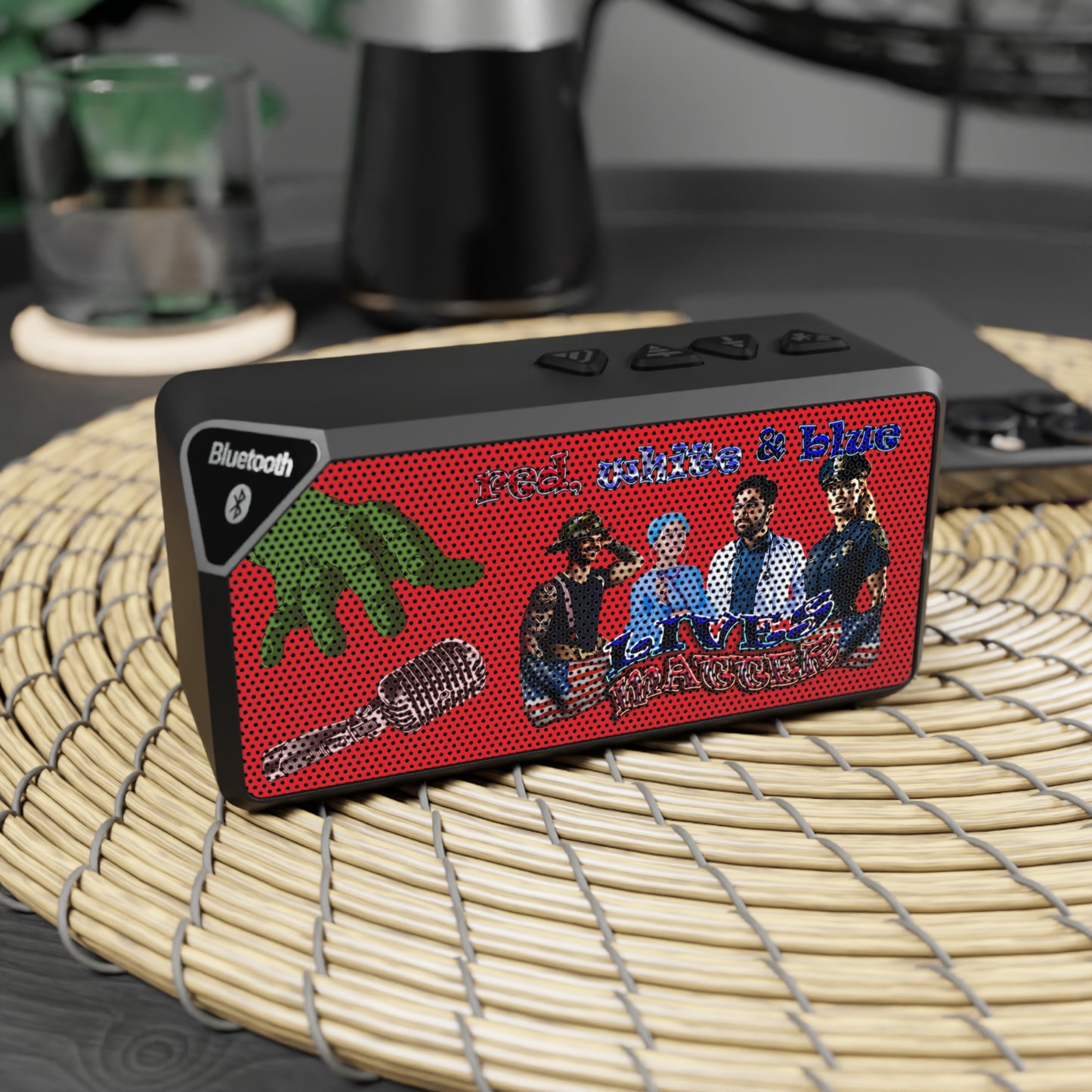 rw&b lives matter - Jabba Bluetooth Speaker (red)