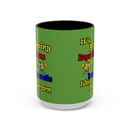 popping like popcorn - Accent Mug (green)