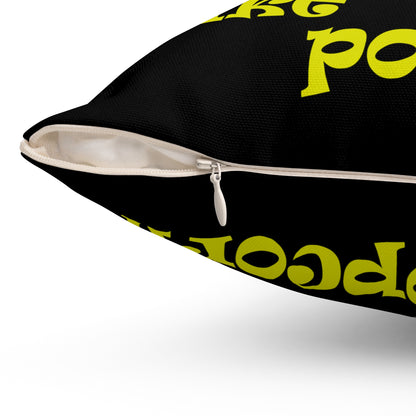 popping like popcorn - Spun Polyester Square Pillow - (black)