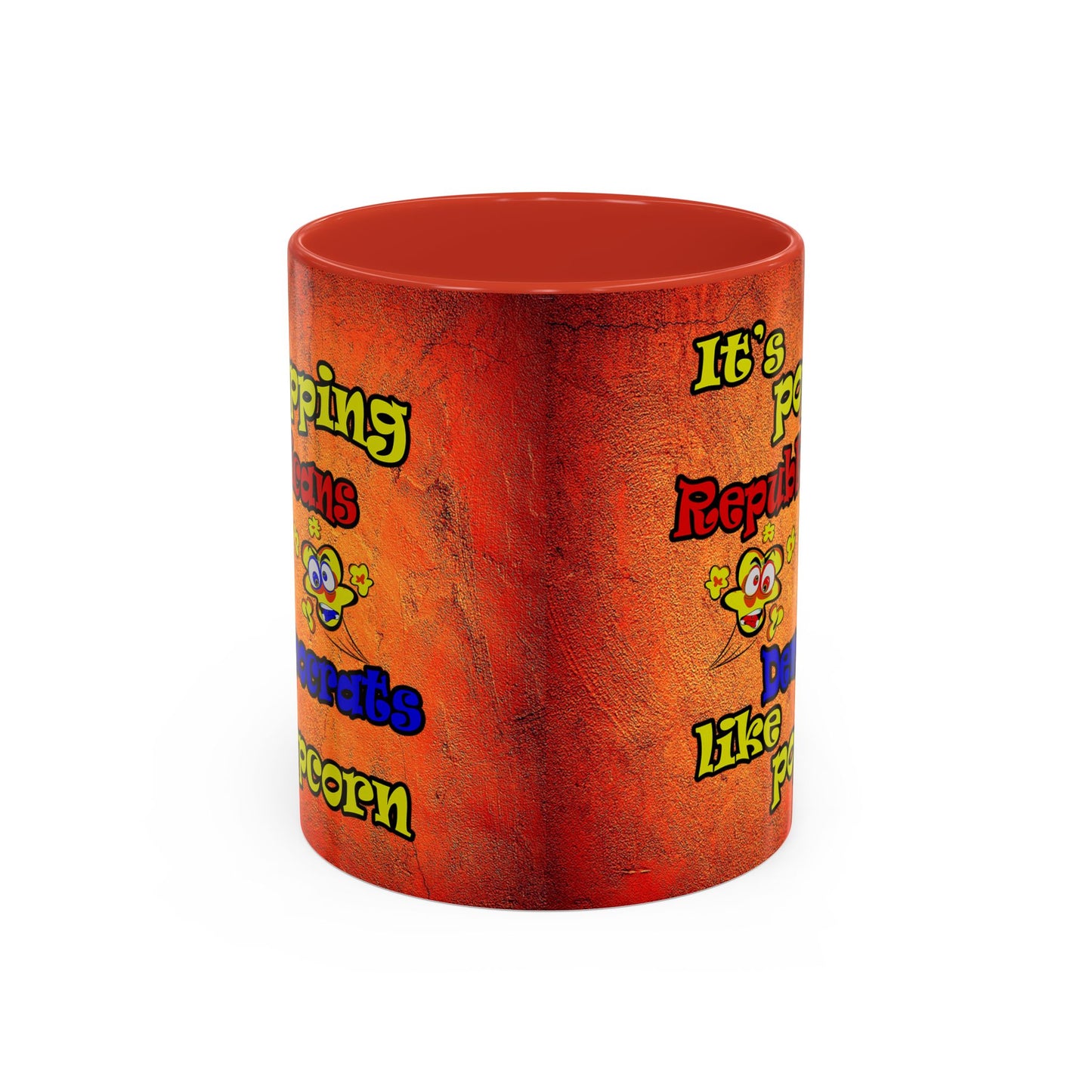 popping like popcorn - Accent Mug (burnt orange)