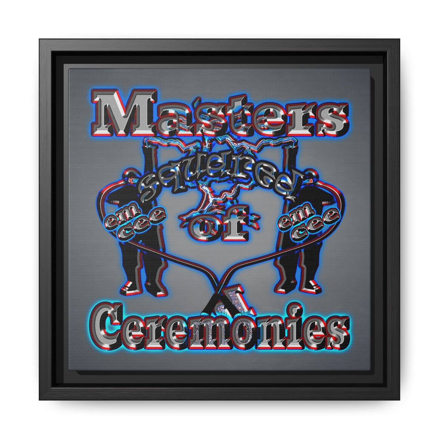 em cee squared - framed canvas art (grey-light grey)